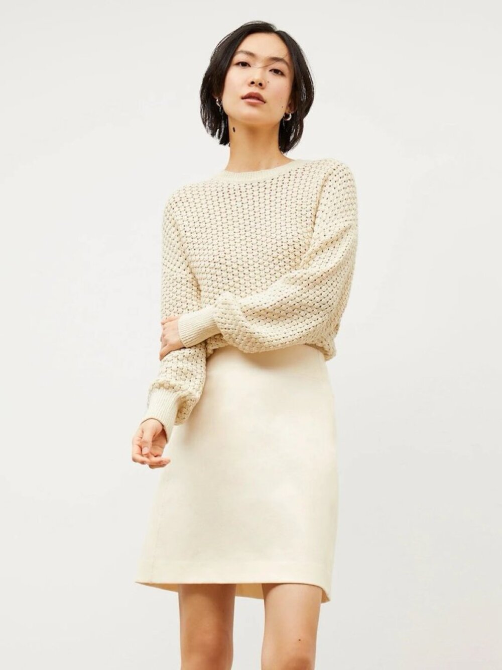 M.M. Lafleur Rowley Mini Skirt - Better Than Denim in Tusk